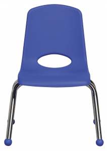 12 Stack Chair, Chrome Legs, Ball Blue
